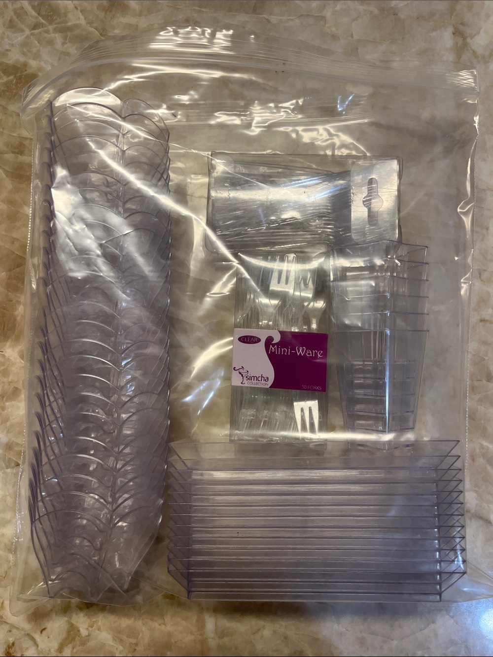 Mini-Ware Clear Disposable Party Tableware Set by